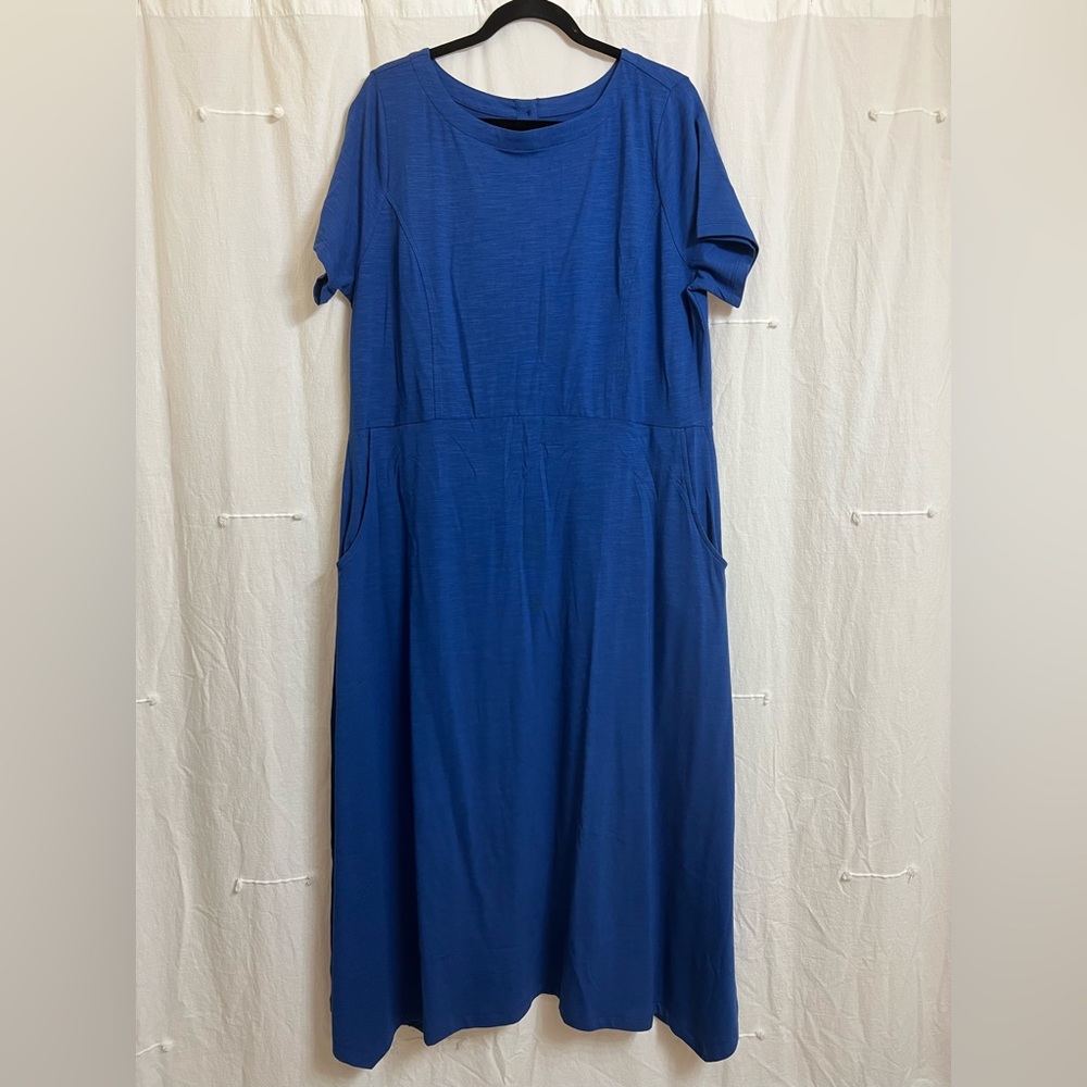 Joan Rivers Cotton Dress In Cobalt Size Large With Pockets